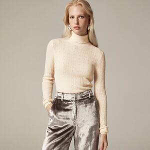 J.Crew Featherweight Cashmere Turtleneck Sweater with Rhinestones Size Small